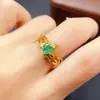 Anillo de Esmeralda Natural Transfronterizo Accesorios para Mujer Nicho Gama Alta Joyería de Plata 925 6*6 Joyería de Lujo Venta Directa de Fábrica