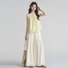 Nuevo Traje de Moda Estilo Chino para Mujer Chaleco sin Mangas Casual Camisa para Mujer Verano 2026 Nuevo Top Holgado Casual