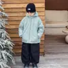 Chaqueta de Algodón con Capucha y Cremallera para Niños Tongku 2025, Estilo Coreano, Estampado de Letras, Parches, Espesa, Nueva para Invierno