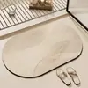 Tapete de chão de diatomita de luxo leve de alta qualidade para box de chuveiro e vaso sanitário, absorvente de água, secagem rápida, tapete para os pés antiderrapante, resistente à sujeira e ao desgaste, tapete de porta de banheiro