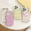 Funda de Teléfono con Lazo de Graffiti de Línea Colorida Artística para iPhone18Promax Cubierta Protectora de Película de Transferencia Térmica