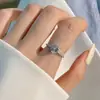Estilo Ins Luxo Acessível Celebridade da Internet Transmissão ao Vivo Anel em Formato de Coração Anel de Diamante Moissanite Importado Cor D Anel Feminino de Alta Qualidade