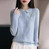 Cárdigan Retro de Lana Fina con Solapas para Universidad Transfronteriza, Chaqueta de Punto Exquisita y Elegante, Cárdigan Versátil para Primavera y Otoño