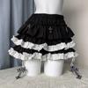 Nova Saia Preta de Renda Estilo Punk Feminina Verão Petite Subcultura Saia Fofa de Bolo Saia