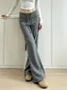 Pantalones deportivos acampanados grises para mujer, nuevo otoño 2026 cintura alta adelgazantes fluidos fitness yoga casual pantalones acampanados