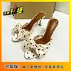 Sandalias Adorables de Lunares con Adorno de Lazo Slip-On 2026 Nuevo Estilo de Verano Versátiles Sexy de Punta Abierta con Tacón Alto para Mujer