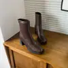 Botines para Viajar Tacón Grueso Botas Adelgazantes 2026 Nuevos Botines de Tacón Alto Punta Cuadrada Botas Martin Retro para Mujer