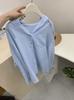 Camisa de Verano 2025 con Capucha para Protección Solar para Mujer, Delgada, Pequeña, Holgada, Casual, Aspecto Adelgazante y Chaqueta de Alta Gama para Mujer