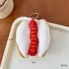Fofo Criativo Menina Coração Hambúrguer Batata Frita Torrada Bolsa de Pelúcia Pingente Chaveiro Boneca Desenho Animado Enfeites Pendentes Atacado