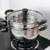 16/18/20/22/24/26 Panela de Sopa Extra Grossa Panela de Ensopado Panela de Leite Panela Quente Vaporizador Fogão de Indução Fogão a Gás Universal