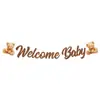 Nuevas Decoraciones para Fiesta de Baby Shower de Osito Bandera de Tirar Bienvenida al Bebé Decoraciones de Cumpleaños Pancarta Decoraciones Colgantes en Espiral
