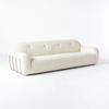 Sofá Urso Branco em Estilo Wabi-Sabi, Tecido Branco de Lã de Cordeiro para Salas Pequenas, Adequado para Decoração Estilo Ins, Lã de Cordeiro Macia