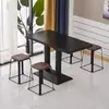 Mesa de negociación engrosada, habitación de hotel en alquiler, restaurante de comida rápida, juego de mesa y sillas para té de burbujas y bocadillos, cafetería, mesa cuadrada pequeña de color pizarra