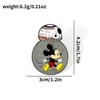 Broche de Mickey Mouse de la película de dibujos animados europea y americana, broche de aleación con forma de nave espacial de Mickey Mouse, accesorios de broche con forma de gota de aceite, pin decorativo.