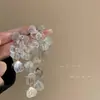 Aretes Largos de Borla de Flor de Metal, Únicos y Exagerados, Mariposa Dulce y Fresca, Nuevo Estilo Transfronterizo, Inspirados en Celebridades