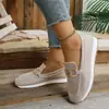 Sapatos Europeus e Americanos Transfronteiriços Amazon Slip-on Atacado Primavera Bico Redondo Fivela de Metal Novo Estilo 2025 Sapatilhas Femininas Atacado Tamanho Grande