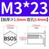 Yishenglong Pernos Remachables para Agujero Ciego de Acero Inoxidable Tuercas Remachables Placa de Presión Hexagonal Rosca Bsos-M3M4