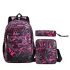Atacado spot nova mochila transfronteiriça mochila escolar para ensino fundamental e médio conjunto de três peças casual grande capacidade mochila de viagem para atividades ao ar livre