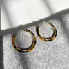 Pendientes Franceses con Estampado de Leopardo Pendientes Grandes de Aro 2025 Nuevo Estilo Caliente Pendientes de Gama Alta Adecuados para Caras Redondas Círculos para Mujer