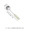 Colher de Aço Inoxidável com Cabo Colorido de Pérola Artificial Estilo Nórdico, Colher Pequena Redonda para Uso Doméstico, Colher para Mexer Café, Colher para Bolo e Sobremesa