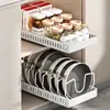Estante de Almacenamiento Ajustable para Ollas, Estante de Almacenamiento, Escurridor de Platos para Encimera, Soporte para Tapas de Ollas, Estante de Almacenamiento Ajustable para Utensilios de Cocina