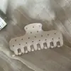 Pinza para el pelo de alta gama de color gelatina con lunares blancos y negros, Pinza de tiburón estilo retro Hepburn, Horquilla de material de PC para la parte posterior de la cabeza