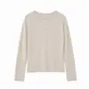 Nuevo para Otoño 17/8 Principios de Otoño Estilo Old Money Camisa Henley, Cuello Redondo, Media Botonadura, Manga Larga, Suéter de Punto para Mujer F1066