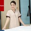 Roupas de trabalho para camareira de hotel femininas de manga curta para propriedade camareira de quarto de hotel tia babá roupas de puerpério