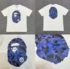 Marca da moda atacado transfronteiriço para comércio exterior Amazon: camiseta de manga curta tubarão de alta resistência, camiseta cabeça de macaco BAPE