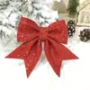 Laço de Natal com algodão pérola e pó dourado, Pingente decorativo para árvore de Natal, Decoração para hotel, shopping, KTV
