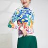 Camiseta plisada Miyake Special Cabinet Me Series para mujer, de manga larga, cuello medio alto y fino, ajustada, sin bolitas