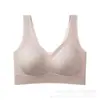 Roupa íntima estilo sutiã top, fina como base, com sensação gelada de verão, sem costura, decote V, bojo fixo, respirável, anti-flacidez