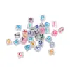 8mm Contas de Letra Acrílicas de Furo Duplo Contas Soltas Pulseira de Miçangas Feita à Mão DIY Colar Pingente Acessórios de Joias Atacado