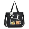 Bolsa transparente estilo japonês, estilo universitário, de alta aparência, para eventos de anime com design de urso de desenho animado, mochila estudantil de grande capacidade para aulas de reforço