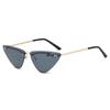 Gafas de Sol Triangulares Metálicas Estilo Ojo de Gato Jamie 3532 Lentes Marinas Transfronterizas Europeas y Americanas para Mujer Gafas de Sol Metálicas Sin Marco