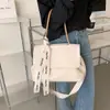 Bolso de Moda Celebridad de Internet Gran Capacidad Color Sólido Texto Bolso de Mano 2024 Nuevo Bolso Tote Cruzado al Hombro Estilo Occidental para Mujer