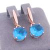 Pendientes clásicos de moda de 12 mm para mujer, de oro rosa, con temperamento geométrico, sencillos, venta al por mayor.