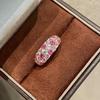 Anillo de corindón rosa con diamantes de color rosa y sabor a menta de Paraiba, estilo Old Money Wind Plant, para mujer
