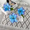3 Cabeças de Lírios Hemerocallis, Flores Artificiais, Flores Artificiais, Decoração de Sala de Estar em Casa, Design de Arranjo de Flores para Salão de Casamento, Adereços para Fotos