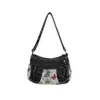 Bolso de hombro de mezclilla bordado de alta gama, nuevo diseño de moda 2026, bolso cruzado ligero, versátil y casual, diseño de nicho
