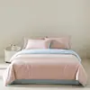 Nueva Sábana de Cama de Algodón de Color Sólido y Bloques de Color, Funda Nórdica y Funda de Almohada de Algodón, Venta al por Mayor