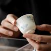Taza de Té con Mariposa Pintada a Mano con Color Bajo Esmalte Mi Yan Porcelana Blanca Azulejo Delgado Taza de Té Individual Taza Única Set de Té Kung Fu Moderno Sencillo para Beber Té