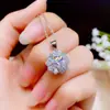 Colar de moissanita de imitação de 2 quilates feminino banhado a platina pt950 corrente clavicular oito corações oito flechas pingente de zircônia joia