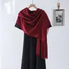 Bufanda Larga de Bambú Popular Transfronteriza Casual Versátil Personalidad Color Sólido Minimalista Cómoda Transpirable Ropa de Viaje Chal Multiusos