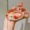 Collar de perlas barrocas rojas del sur naturales de alta calidad, cadena para la clavícula con perlas redondas de cristal artificial