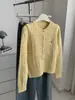 Elegante Cárdigan de Punto Trenzado con Bordado Retro y Cuello Redondo para Mujer 2026 Otoño Invierno Estilo Coreano Cálido Chaqueta Suéter para Persona Baja