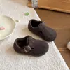 Sapatos de inverno de algodão estilo coreano Birkenstock para crianças 2026, quentes e forrados com fleece, sola macia, resistentes ao frio, para meninas, bebês e crianças mais velhas