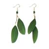 S925 Fábrica de Origen Pendientes Largos de Pluma Temperamento Sencillo Celebridad de Internet Moda Comercio Exterior Venta Caliente Pendientes de Pluma Pendientes