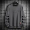 Sudadera para hombre transfronteriza para primavera y otoño 2026, nueva camiseta de manga larga de moda, versátil casual holgada de cuello redondo para hombre talla grande