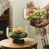 Criativo Preguiçoso Madeira de Acácia Vidro Perna Alta Prato de Frutas Doméstico Moderno Simples Ornamentos de Mesa de Café Lanches Doce Fruta Seca Prato
